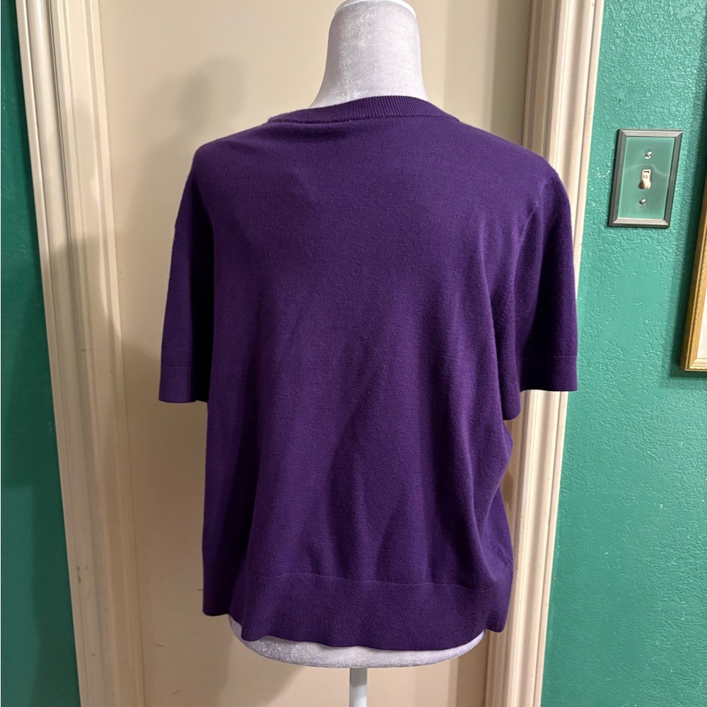 Express Rich Purple Short Sleeve Top - Picture 5 of 12